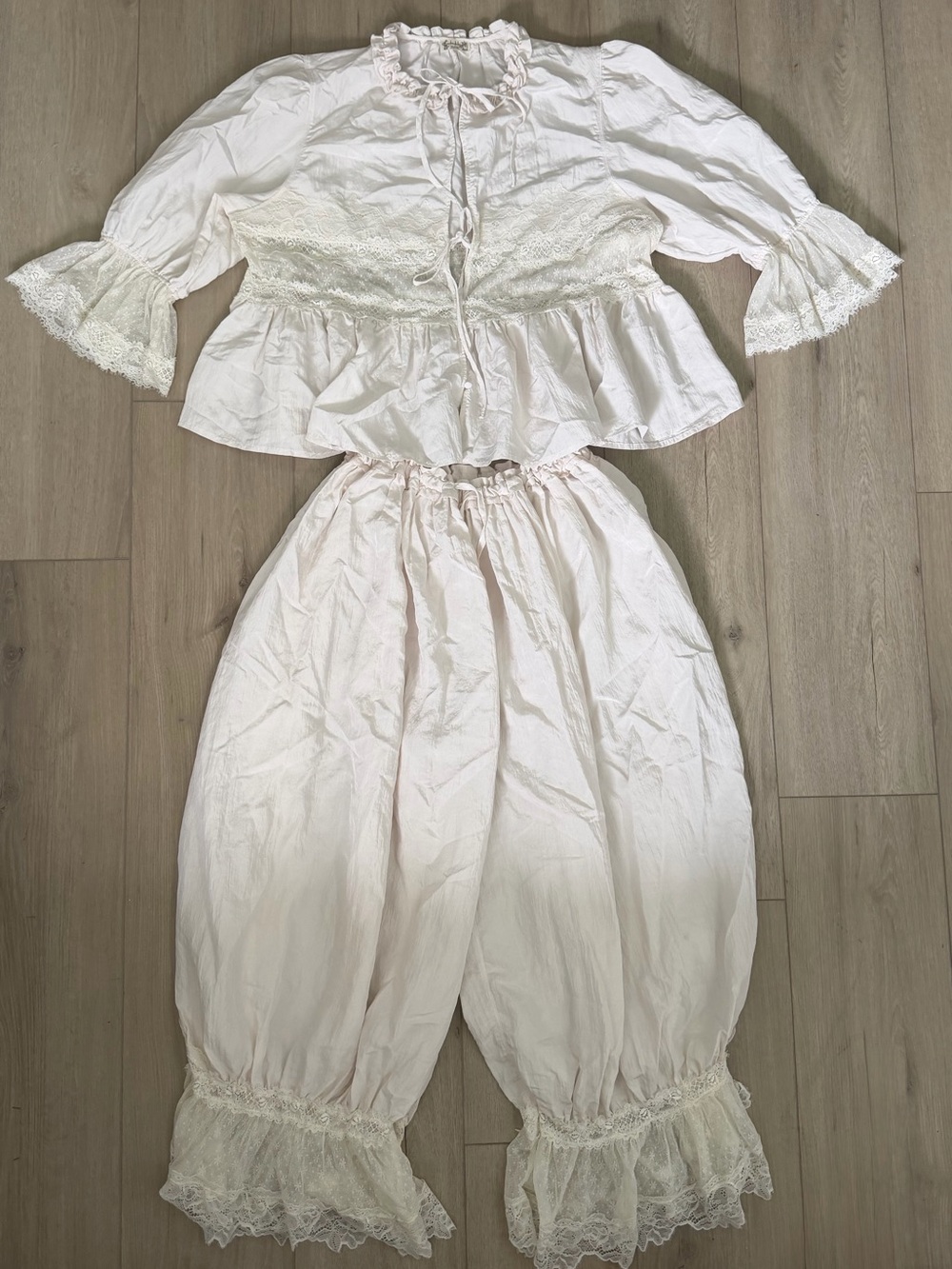 Intimately Free People Ivory Lace Ruffle Two-Piece Set - Picture 5 of 15